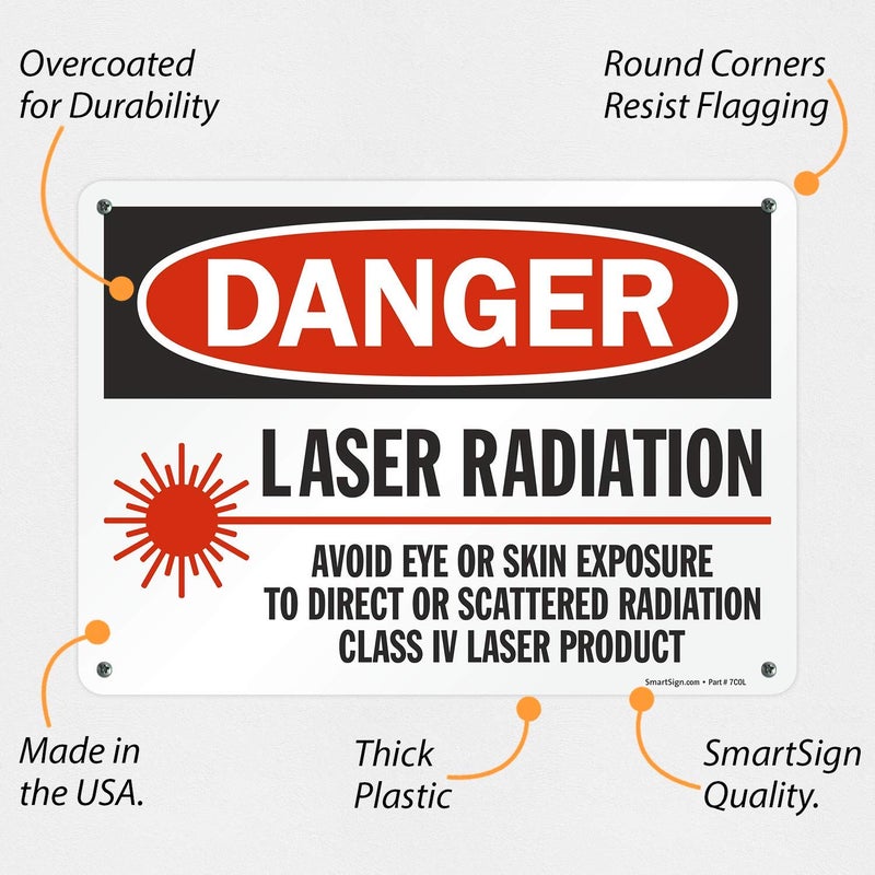 SmartSign "Danger - Laser Radiation, Avoid Exposure" Sign | 10" x 14" Plastic - Image 2